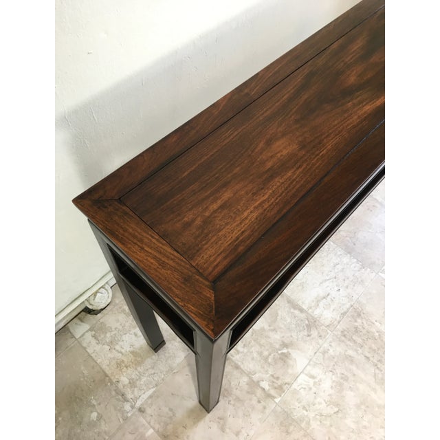 Chinese Rosewood Console Table With Carved Spiral Details and Architectural Form For Sale In Los Angeles - Image 6 of 11