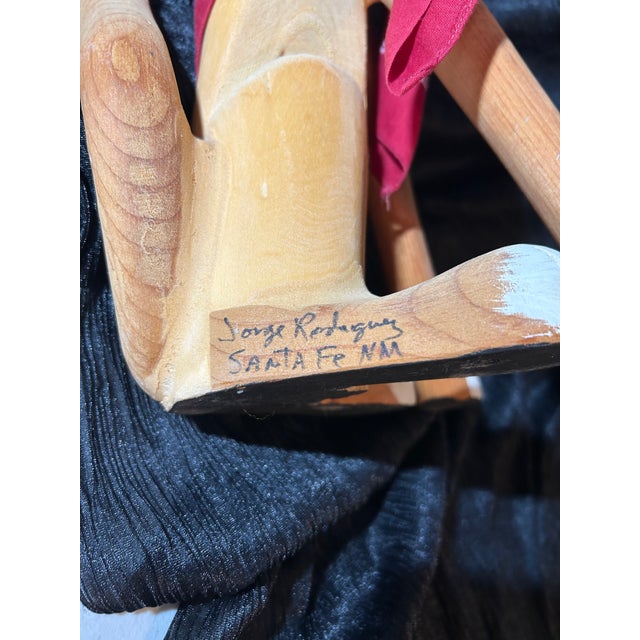 Vintage Folk Art Howling Coyote Wood Carving by Jorge Rodriguez Santa Fe For Sale In Richmond - Image 6 of 9