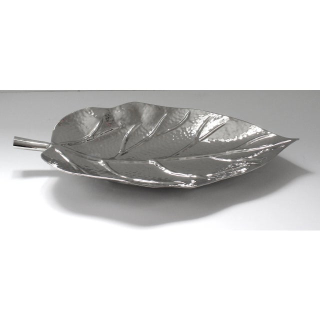 Alexander Millen Nickel Plated Leaf Form Serving Tray For Sale - Image 4 of 13