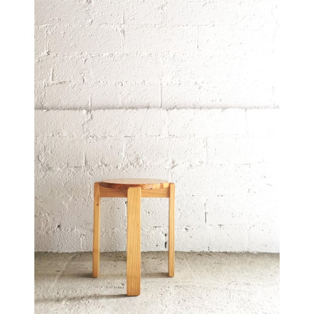 This brutalist, stackable stool made of solid pinewood is an iconic design from the 1960s and was manufactured in Sweden...