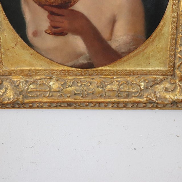 Mythological Figure of Maenad, Oil Painting on Canvas, 19th Century, Framed For Sale - Image 10 of 12