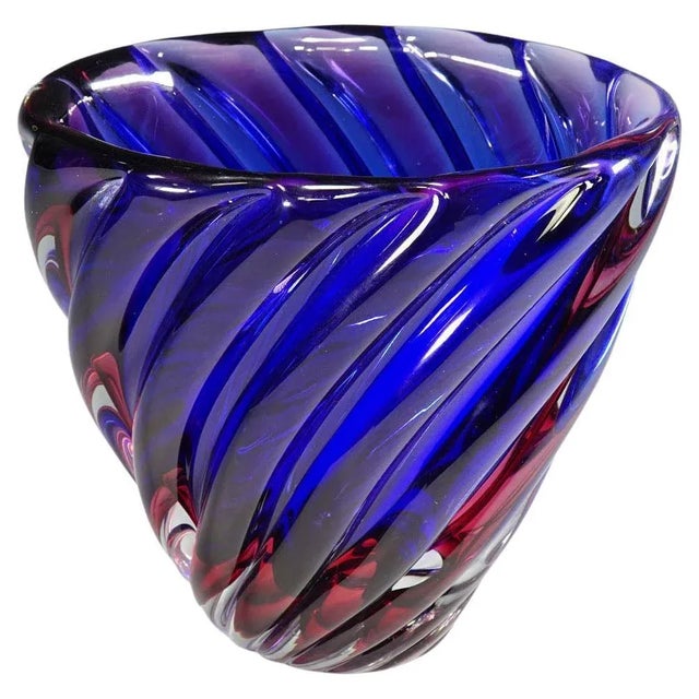 Murano Ribbed Submerged Vase by Archimede Seguso, 1950s For Sale - Image 9 of 9