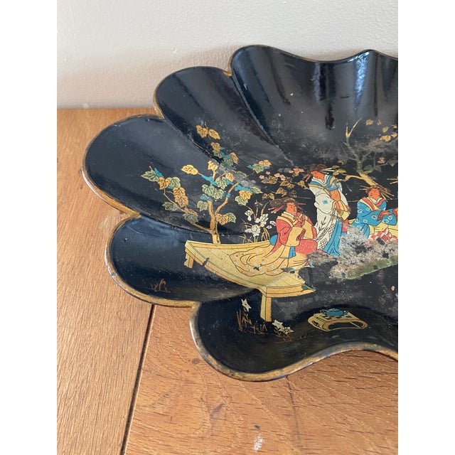 Antique French Napoleon III Papier-Mâché Tray, 1800s For Sale - Image 18 of 18