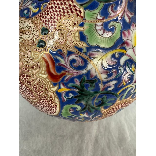 Antique Chinese Cloisonne Haitangzun Vases, Pair For Sale - Image 12 of 12