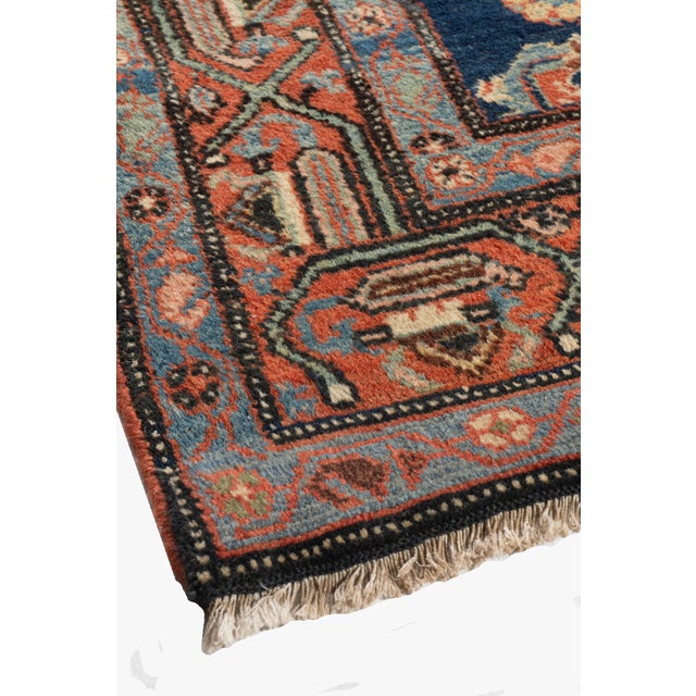 Textile Antique Circa 1900 Blue Hamadan Hand Knotted Rug 4'4 X 6'10 For Sale - Image 7 of 12