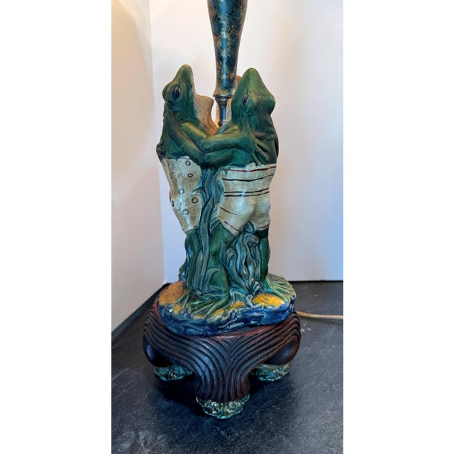 Mid 20th Century Vintage Frederick Cooper Frogs Lamps, a Pair For Sale - Image 5 of 18
