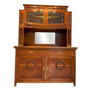 Art Nouveau Hutch Buffet with Display, 1920s For Sale