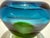 Waterford Waterford Evolution Blue & Lime Green Cased Art Glass Sculptural Bowl – Modern Centerpiece For Sale - Image 4 of 12
