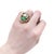 Mid-Century Brutalist Carved Emerald, Baroque Pearl, and 14k Gold Cocktail Ring For Sale - Image 13 of 14