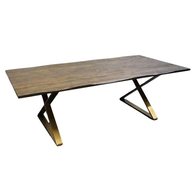 Contemporary Tov Furniture Leah Collection Solid Ash Hollywood Glam Style 94" Dining Table W. X-Frame Base G5495 For Sale - Image 3 of 6