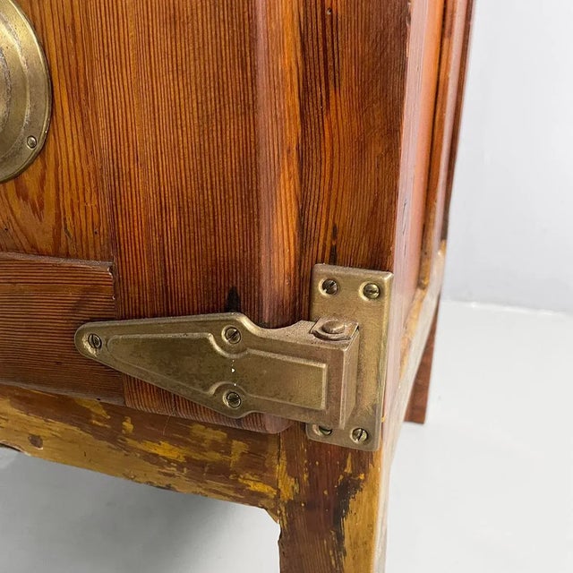 Italian Wood and Brass Ice Box, 1930s For Sale - Image 16 of 18