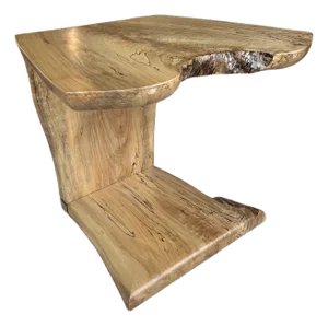 One of a Kind Figured Spaltted Maple Live Edge End Table
