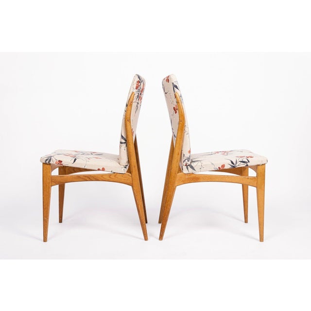 Vintage Mid Century Swedish Wood & Floral Fabric Side Chairs, 1950s For Sale In Detroit - Image 6 of 12