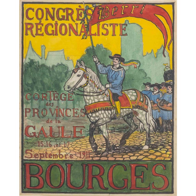 Maurice Retif (French, XIX-XX), "Congres Berri Regionaliste: Cortege des Provinces de la Gaule, 16, 16, et 17 Septembre...