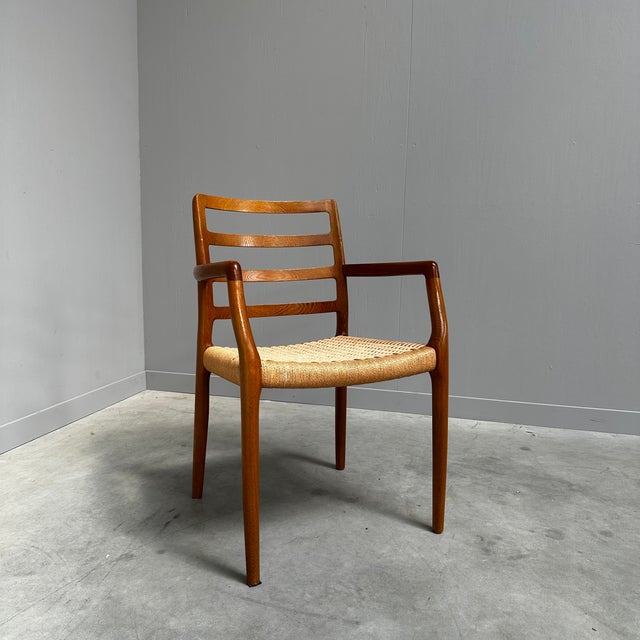 Danish Model 68 Dining Chair in Oak and Paper Cord by Niels Otto Møller. for J.L. Møllers, 1980s For Sale - Image 9 of 9
