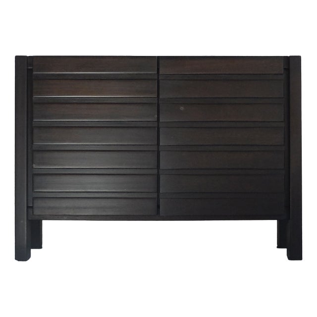 Two-Door Dark Wooden Buffet, 1970s For Sale