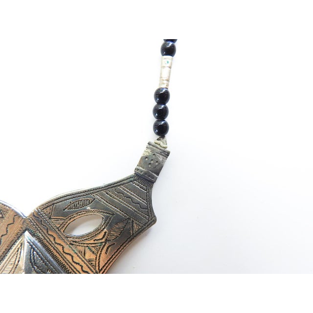 Vintage Tribal Carnelian and Silverplate Necklace For Sale - Image 4 of 8