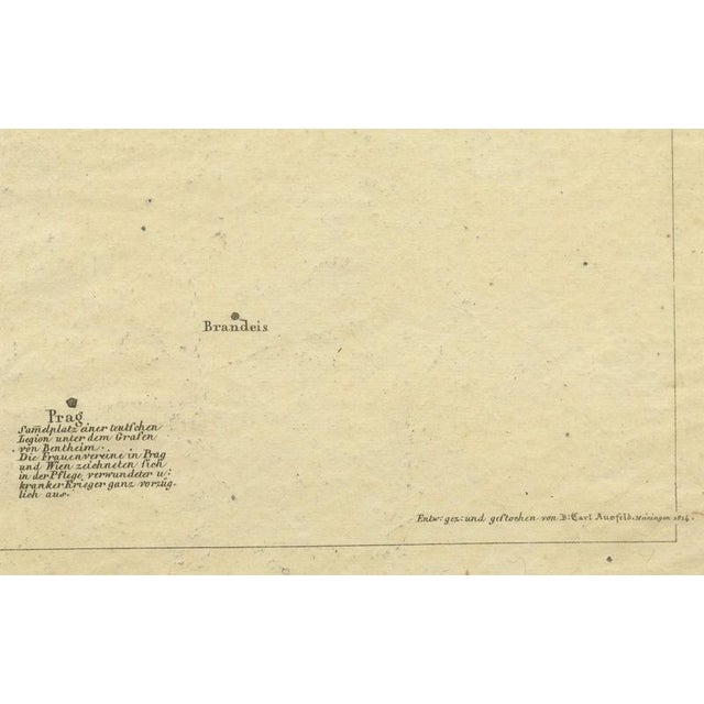 Germany Allied Military Campaign Map by Ausfeld, 1814 For Sale - Image 3 of 12
