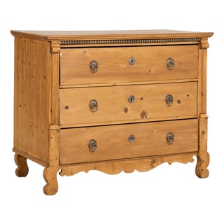 Late 19th Century Hungarian Large Pine Chest of Three Drawers For Sale
