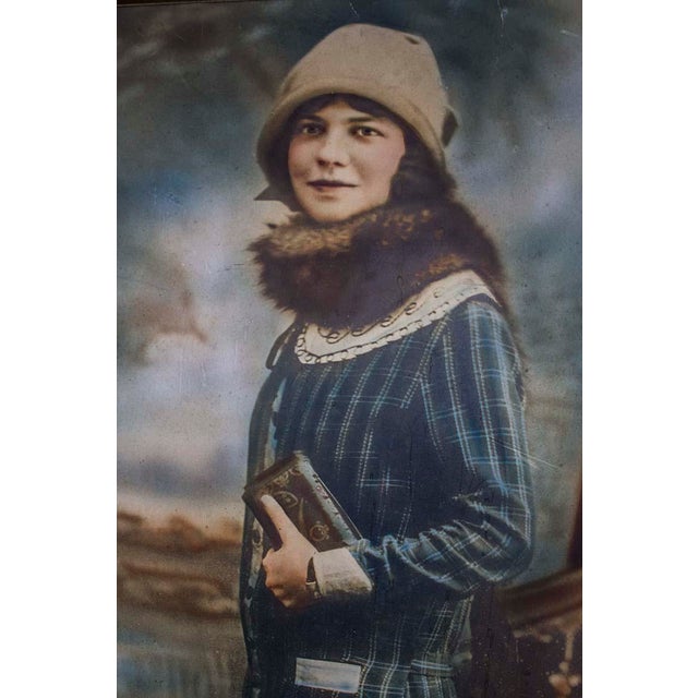 Art Deco Deco Era Hand Colored "Fashionable Woman" Photograph For Sale - Image 3 of 7