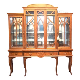 Davide Rocchi Four Door Cherry Wood Breakfront Made in Florence - 85" W X 79" H For Sale