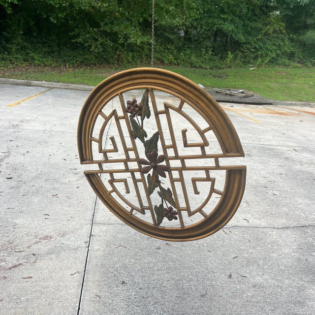Asian Vintage Asian Metal Wall Hanging For Sale - Image 3 of 4