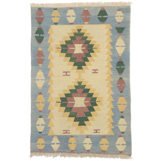 Vintage Persian Shiraz Kilim Rug, 03'10 X 05'09 For Sale - Image 9 of 9