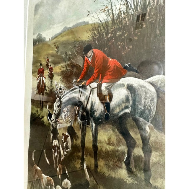 Pair Antique Alfred Charles Havell Fox Hunting Engravings, Framed For Sale - Image 9 of 12