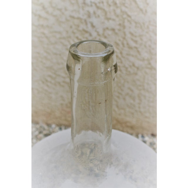 Vintage French Aged Glass Oil Bottle 20" For Sale - Image 4 of 7