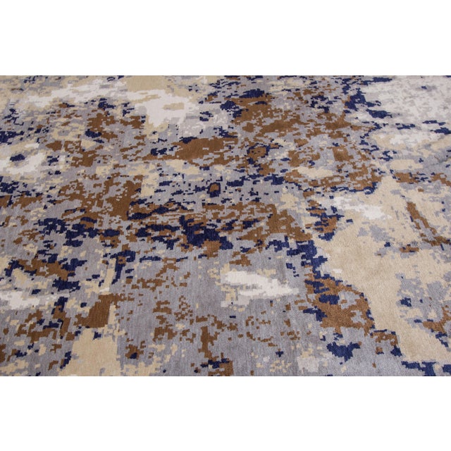 2010s 21st Century Modern Abstract Wool & Silk Rug 12 X 15 For Sale - Image 5 of 11