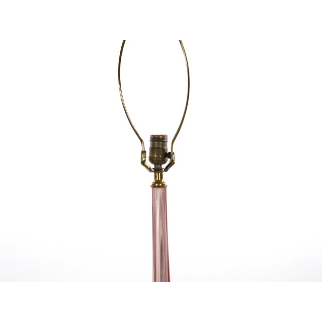 Mid 20th Century Mid-Century Modern Italian Venetian Glass Ice Purple / Gold Fleck Table Lamps For Sale - Image 5 of 11