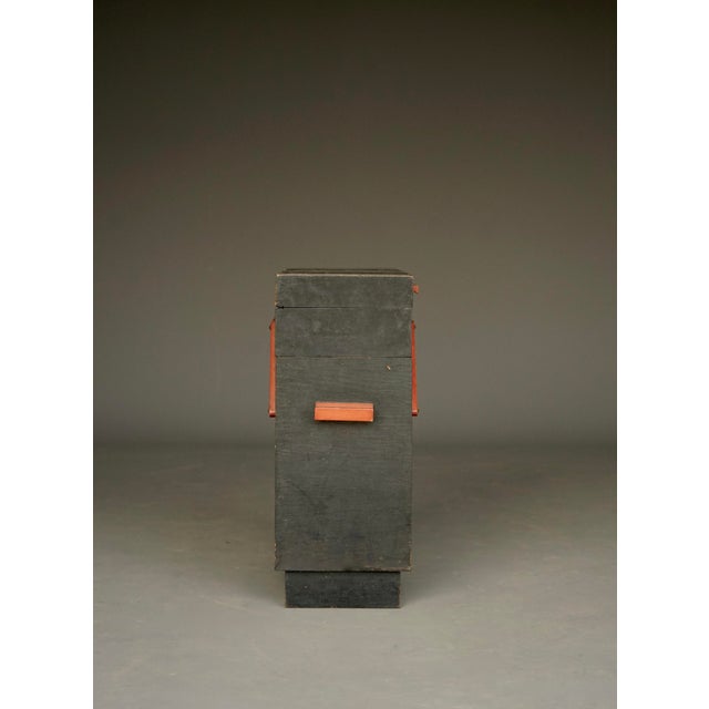 Black Modernist Sewing Box with Orange Details, 1930s For Sale - Image 8 of 18