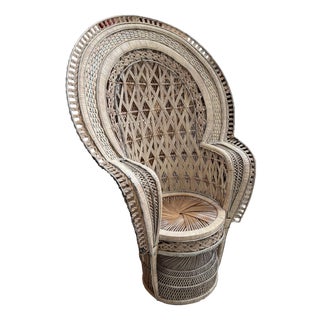 Emmanuelle Armchair in Wicker and Rattan For Sale