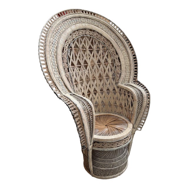 Emmanuelle Armchair in Wicker and Rattan For Sale
