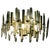 Mid-Century Gold Brass & Crystal Chandelier with 12 Lights by Gaetano Sciolari for Stilkronen, 1970s For Sale