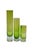 Six vintage hand blown graduated bud vases featuring an emerald green glass in a tubular or torpedo shape. Made by HomArt...