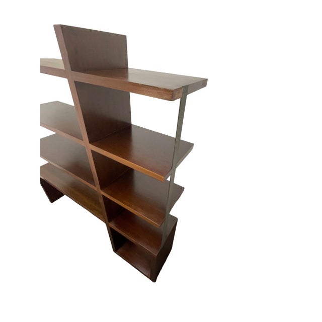 Chocolate William Emmerson Walnut Bookcase, Modern Open Shelving Unit, Chocolate Finish For Sale - Image 8 of 14