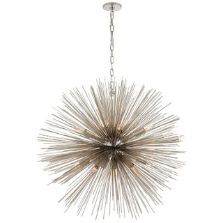 Kelly Wearstler for Visual Comfort Signature Strada Large Round Chandelier in Polished Nickel For Sale