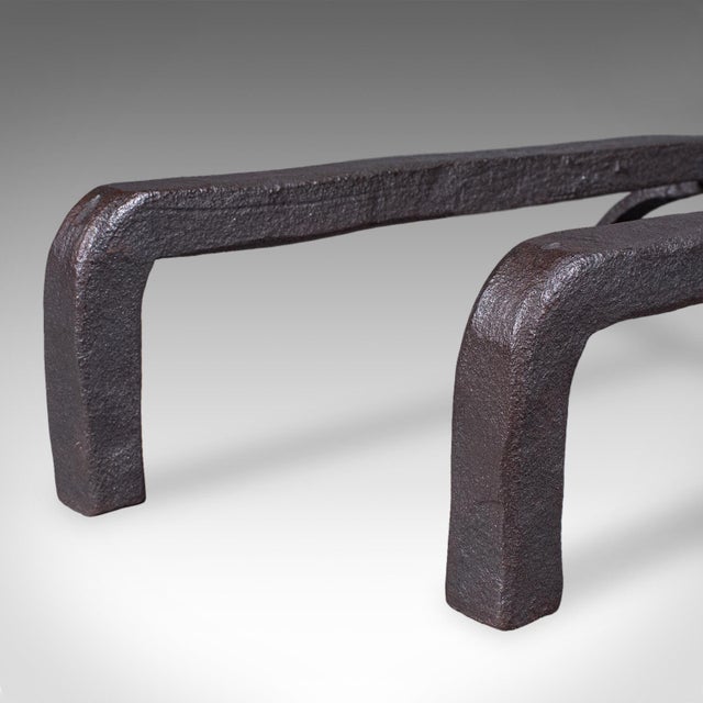 Pair of Antique Andirons, English, Wrought Iron, Fire Dog, Blacksmith, Victorian For Sale - Image 10 of 10