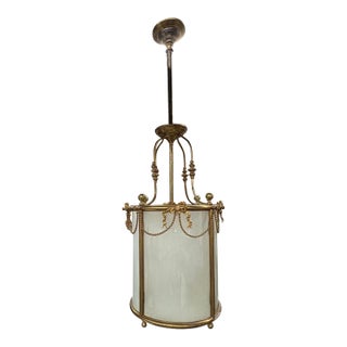 1940s French Louis XVI Style Bronze Lantern For Sale