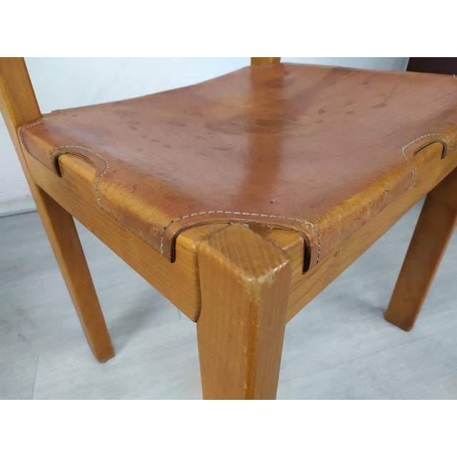 Set of Leather Dining Chairs For Sale - Image 16 of 18