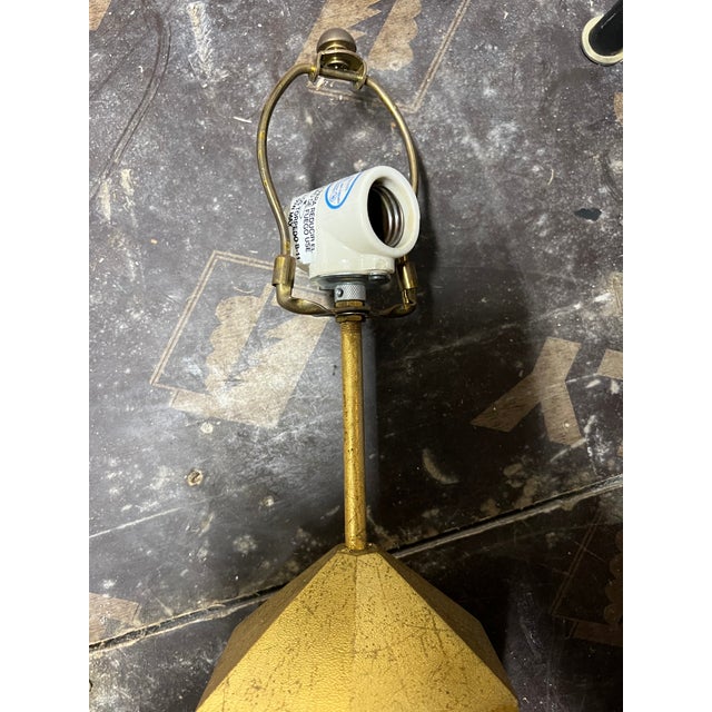 Gold Pair of 1960s Gold Leaf Art Deco Lamps For Sale - Image 8 of 9