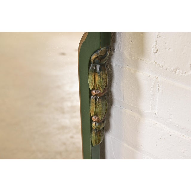 Wood Stickley Brothers Antique Early American Country Cottage Green Lacquered Wall Mirror, Circa 1920s For Sale - Image 7 of 11