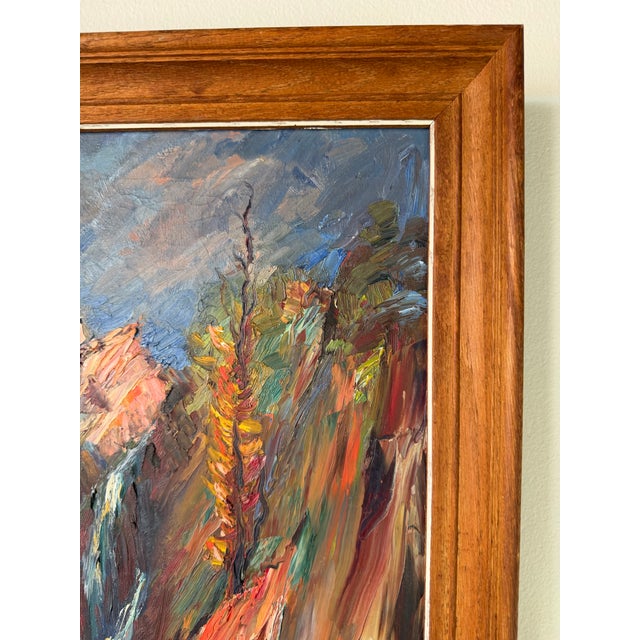 1970s 1970’s Vintage Impressionist Autumn River Landscape Oil on Canvas Painting, Framed For Sale - Image 5 of 12