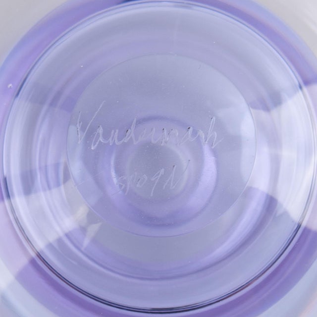 Vintage Light Purple Glass Perfume Bottle With Clear Stopper For Sale - Image 12 of 12