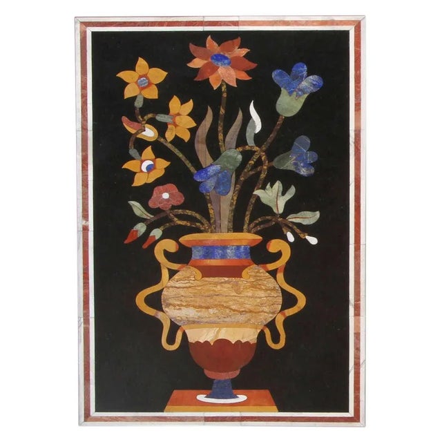 1950s Pedestals, Petra Dura Marble Stone Inlay For Sale In Los Angeles - Image 6 of 8