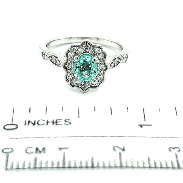 Natural Colombian Emerald Diamond Ring 14k W Gold 0.80 TCW Certified, Size 6.5 For Sale - Image 9 of 9