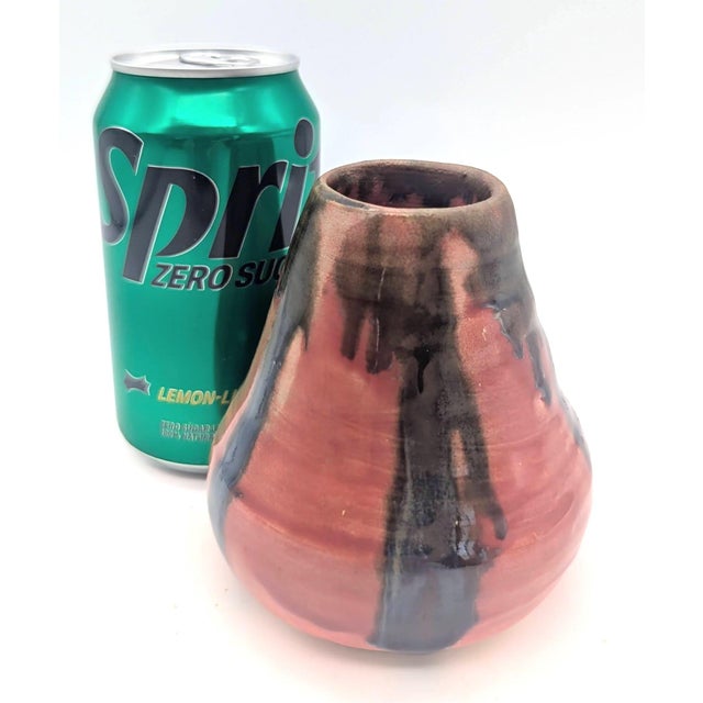Ceramic Vintage Studio Pottery Drip-Glaze Bud Vase For Sale - Image 7 of 11
