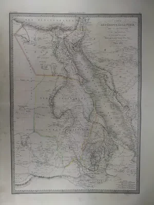 Antique 1838 Map of Arabia, Egypt and North East Africa