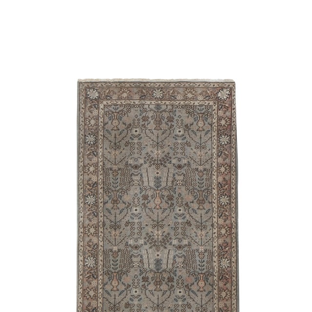 Mid-Century Modern Mid 20th Century Vintage Turkish Long Runner - Floral Stair Carpet 2'7" X 24'7" For Sale - Image 3 of 13